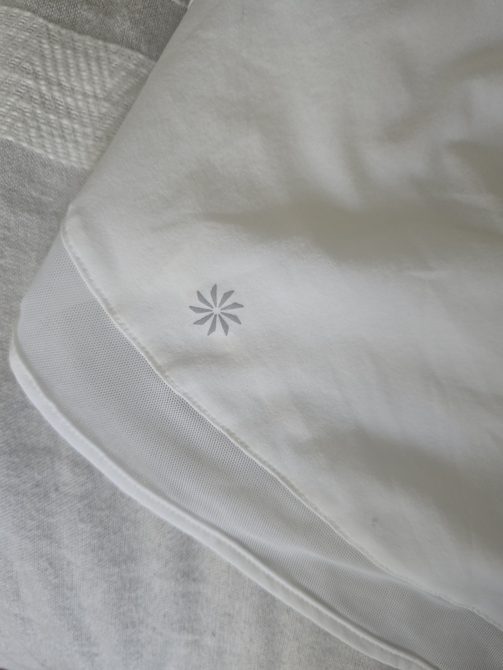 ⚠️⚠️⚠️ SOLD⚠️⚠️⚠️Athleta Women's Mesh Racer Run Shorts 4" In White - Picture 7 of 11